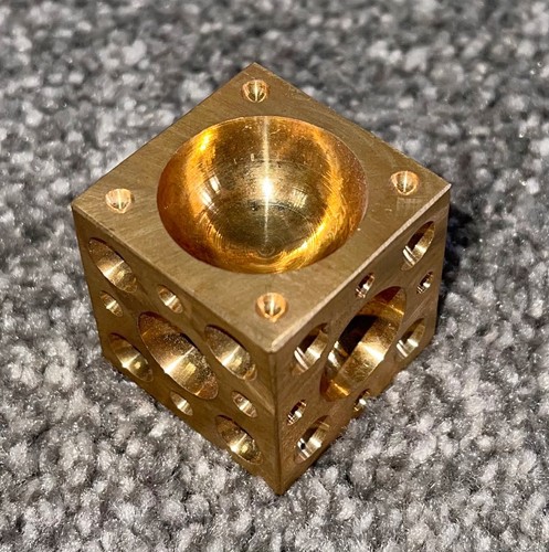 Brass doming dapping block - brass, 2"