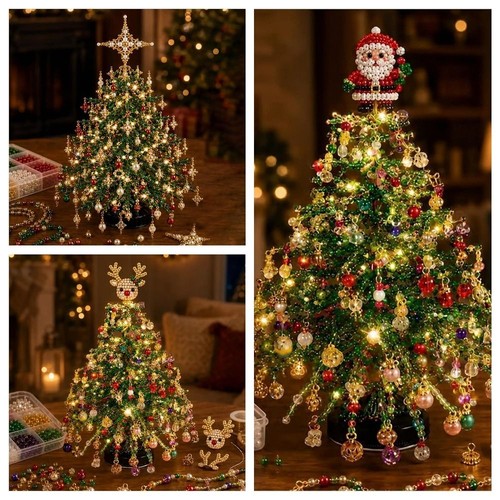 Diy beaded christmas tree - diy,